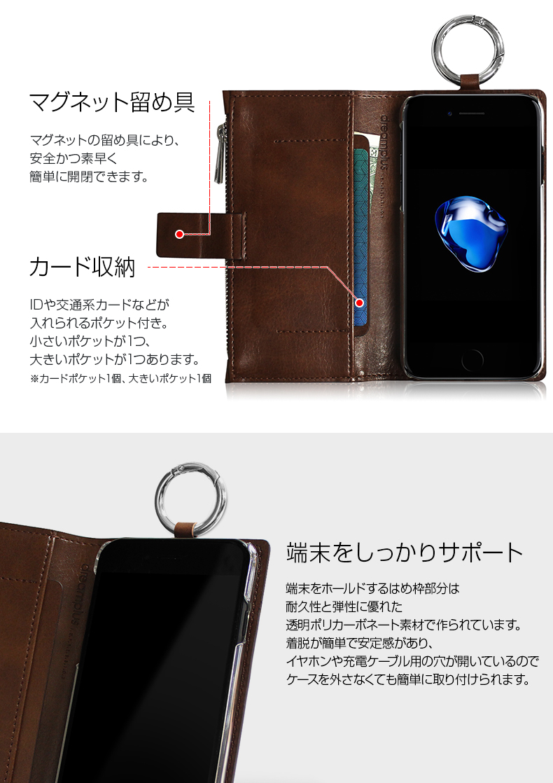 規範 プーノ ぺディカブ アイフォン 8 ケース 手帳 型 リング Arutasu Jp
